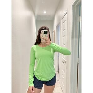 lululemon neon green long sleeve swifty tech 2.0 - size 8